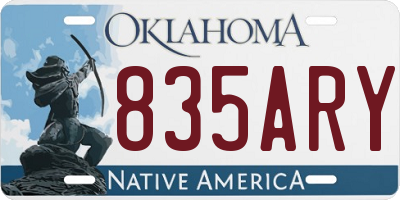 OK license plate 835ARY