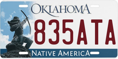 OK license plate 835ATA