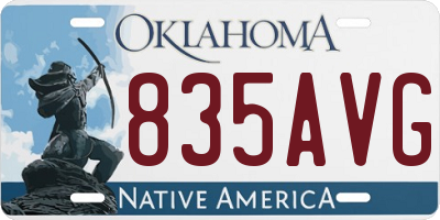 OK license plate 835AVG
