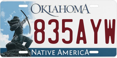 OK license plate 835AYW
