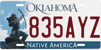 OK license plate 835AYZ