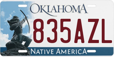 OK license plate 835AZL
