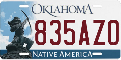 OK license plate 835AZO
