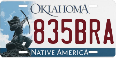 OK license plate 835BRA