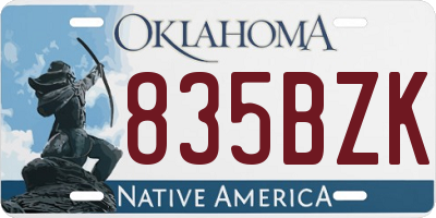 OK license plate 835BZK