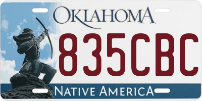 OK license plate 835CBC
