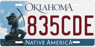 OK license plate 835CDE