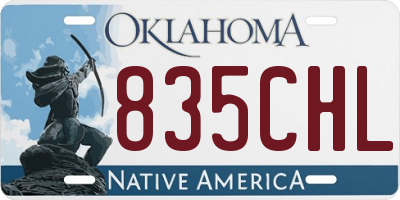 OK license plate 835CHL