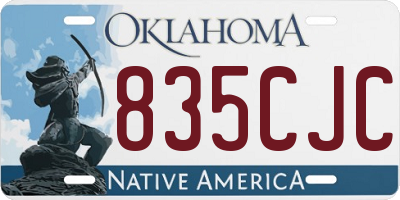 OK license plate 835CJC