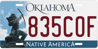 OK license plate 835COF