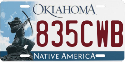 OK license plate 835CWB