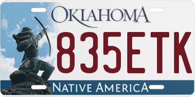 OK license plate 835ETK