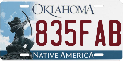 OK license plate 835FAB