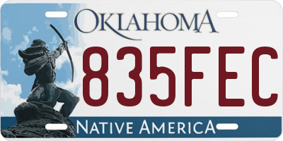 OK license plate 835FEC