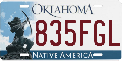 OK license plate 835FGL