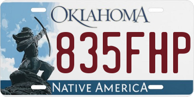 OK license plate 835FHP