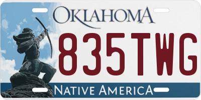 OK license plate 835TWG