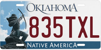 OK license plate 835TXL