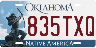 OK license plate 835TXQ