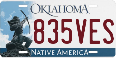 OK license plate 835VES