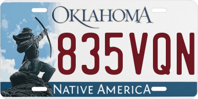 OK license plate 835VQN