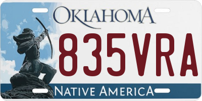 OK license plate 835VRA