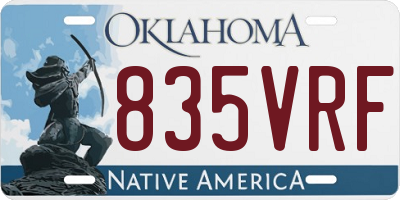 OK license plate 835VRF