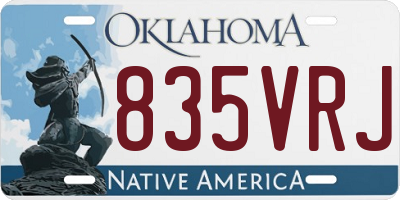 OK license plate 835VRJ