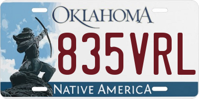 OK license plate 835VRL