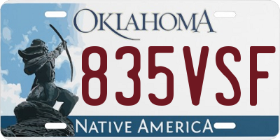 OK license plate 835VSF