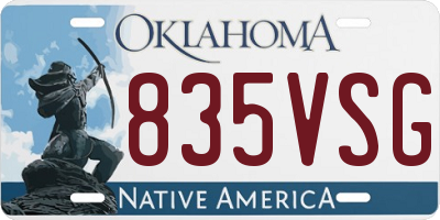 OK license plate 835VSG