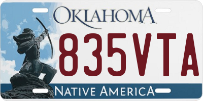 OK license plate 835VTA
