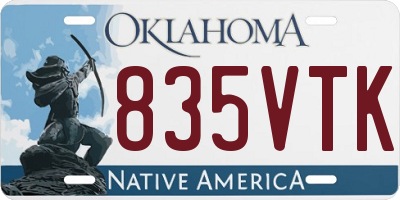 OK license plate 835VTK