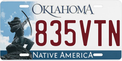 OK license plate 835VTN