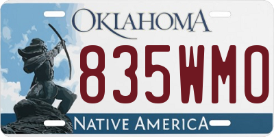 OK license plate 835WMO