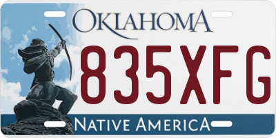 OK license plate 835XFG