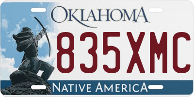 OK license plate 835XMC