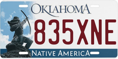 OK license plate 835XNE