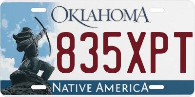 OK license plate 835XPT