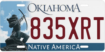 OK license plate 835XRT