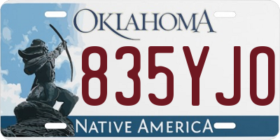 OK license plate 835YJO