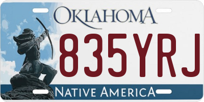 OK license plate 835YRJ