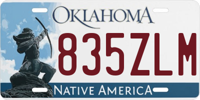 OK license plate 835ZLM