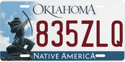OK license plate 835ZLQ