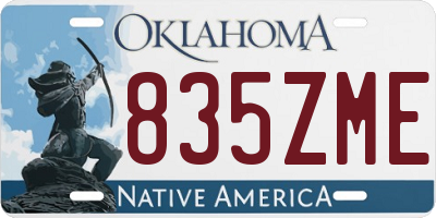 OK license plate 835ZME