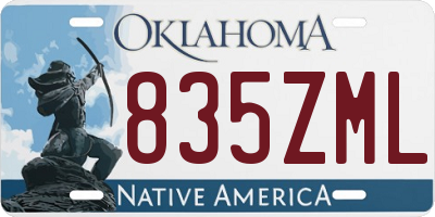 OK license plate 835ZML