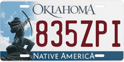 OK license plate 835ZPI