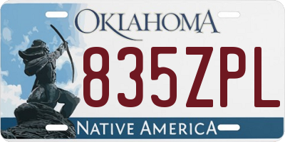 OK license plate 835ZPL