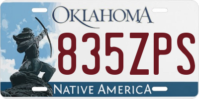 OK license plate 835ZPS