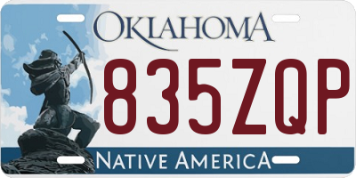 OK license plate 835ZQP